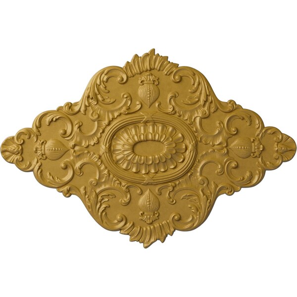 Ekena Millwork Ashford Ceiling Medallion, Hand-Painted Iridescent Gold, 42 3/4"W x 28 7/8"H x 1"P CM42X28ASIGS - main